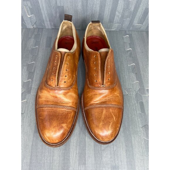 Johnston Murphy Clayton Cap Toe Oxford Shoes Mens Sz 8 Black Calfskin Brown main image 4
